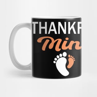 Pregnancy reveal thanksgiving mom and baby mini Mug